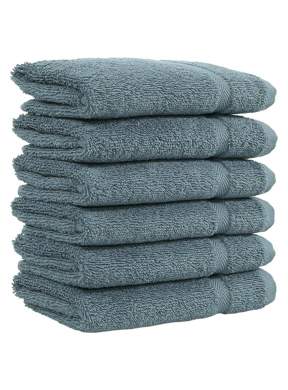 Linum Home Textiles Cotton Hand Towels, Blue(6 Pieces)