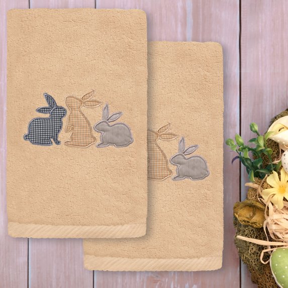 Linum Home Textiles Cotton Hand Towels, Sand Beige(2 Pieces)