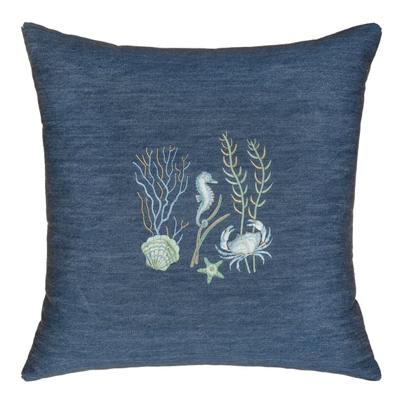 Linum Home Textiles Denim Decorative Square Pillow Cover 18" x 18", Aaron