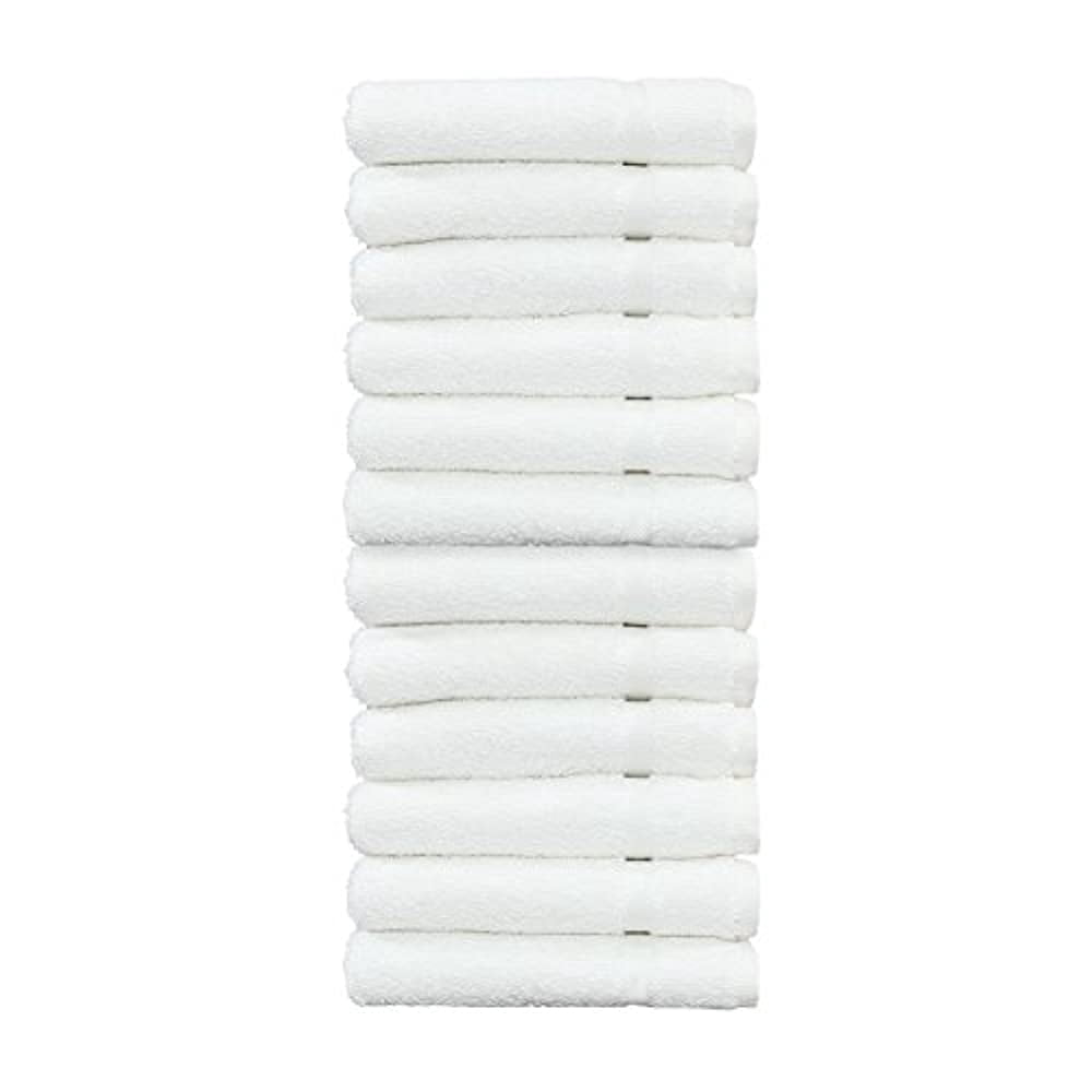 Linum Home Textiles 100 Turkish Cotton Denzi Washcloths Set of 12 White