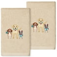 thumbnail image 1 of Linum Home Textiles Dogs Embroidered Luxury 2 Piece Turkish Cotton Hand Towels, 16" x 30", Sand Beige, 1 of 3