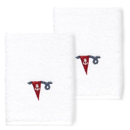 Linum Home Textiles Ethan 2 Piece Embellished Washcloth Set