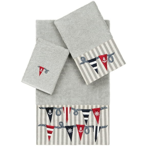 Linum Home Textiles Ethan 3 Piece Embellished Towel Set