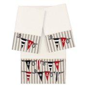 Linum Home Textiles Ethan 3 Piece Embellished Towel with Two Hand Towels