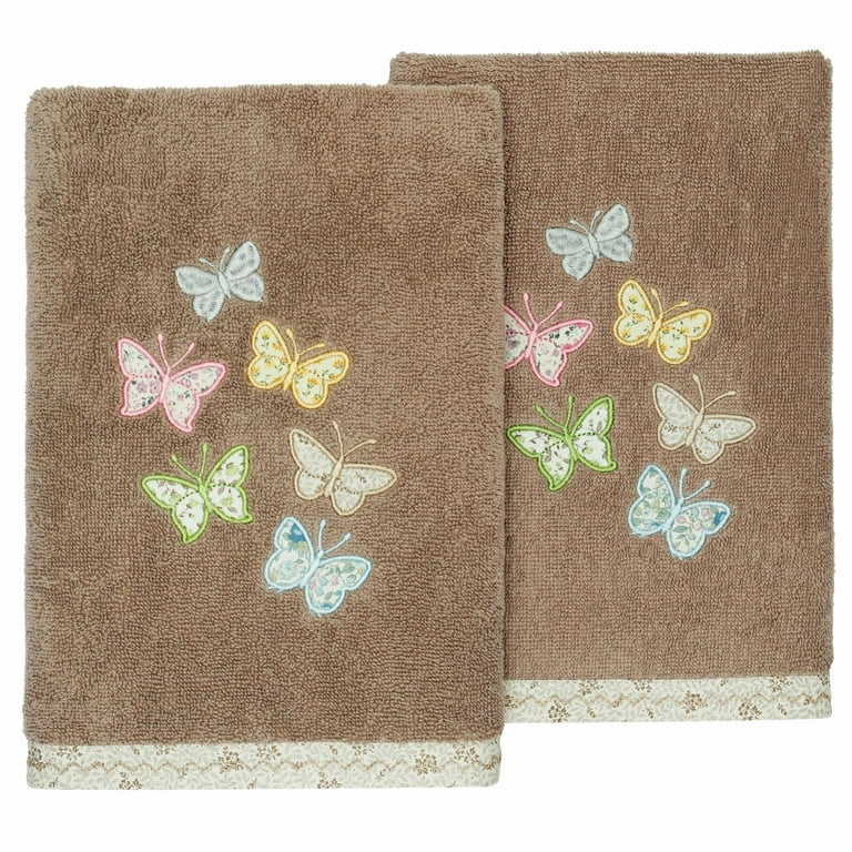 Butterfly Turkish Cotton Washcloths (Set of 2) Dakota Fields Color: Arctic