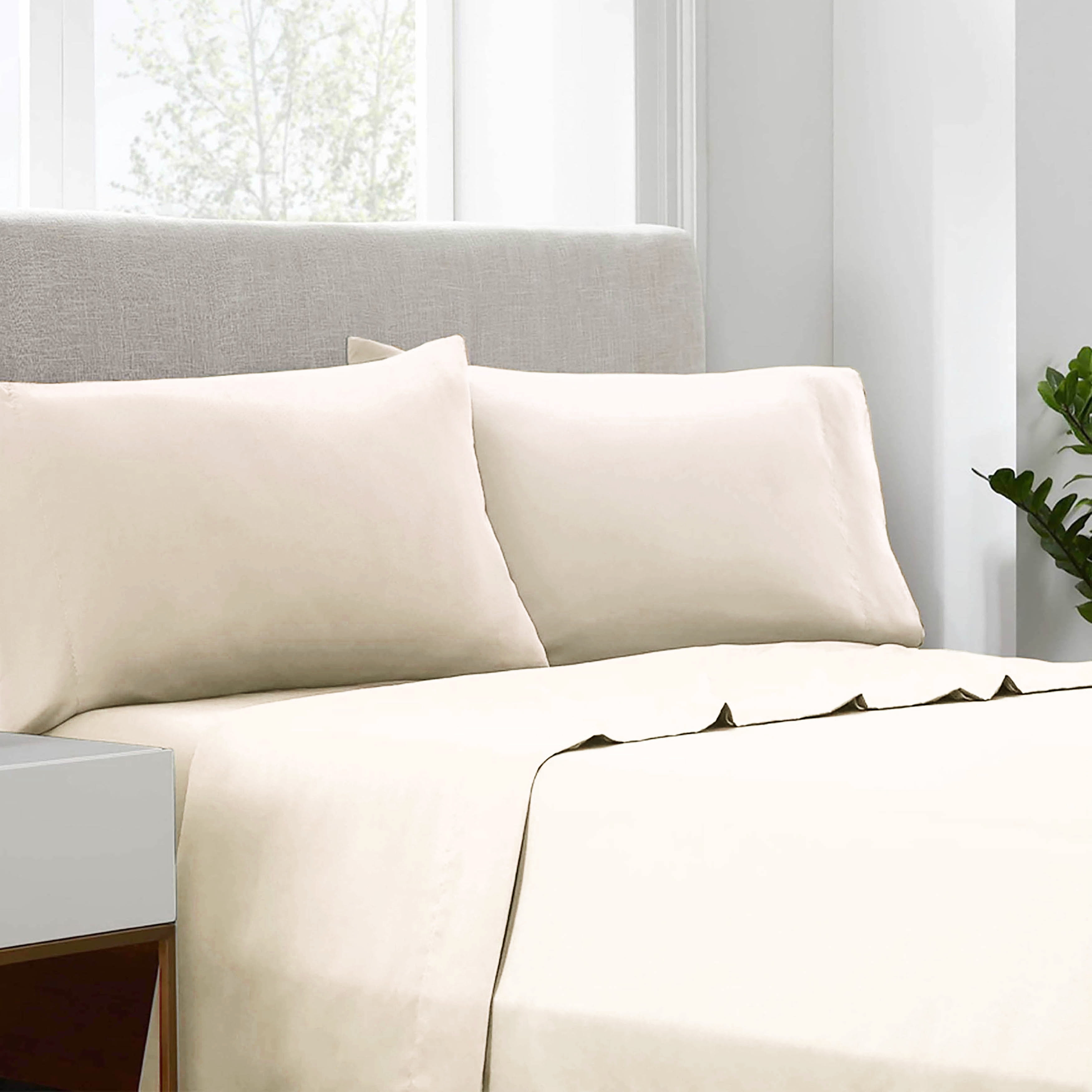 Linum Home Textiles Off-White Cotton Pillowcase, King, (2 Count)
