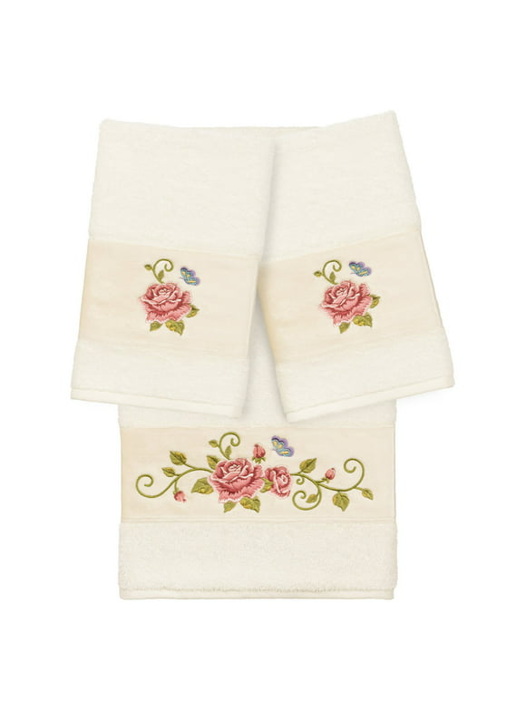 Linum Home Textiles Rebecca 3 Piece Embellished Towel with Two Hand Towels