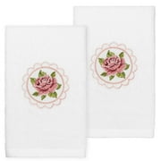 Linum Home Textiles Rosalee Embroidered Luxury 100% Turkish Cotton Hand Towels Set of 2