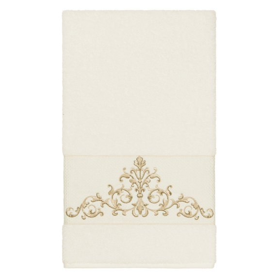 Linum Home Textiles Scarlet Embellished Bath Towel Set Color: Cream Size: 4PC SET