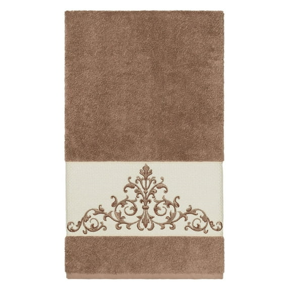 Linum Home Textiles Scarlet Embellished Bath Towel Set Color: Latte Size: 4PC SET