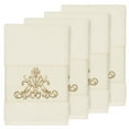 thumbnail image 1 of Authentic Hotel and Spa  Cream Turkish Cotton Scrollwork Embroidered Hand Towels (Set of 4), 1 of 3