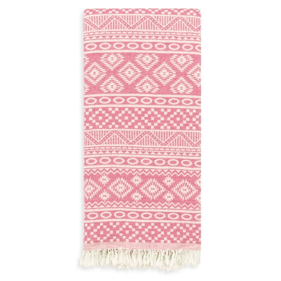 Linum Home Textiles Turkish Cotton Sea Breeze Pestemal, Peshtemal, Fota Beach Bath Towel (Pink)