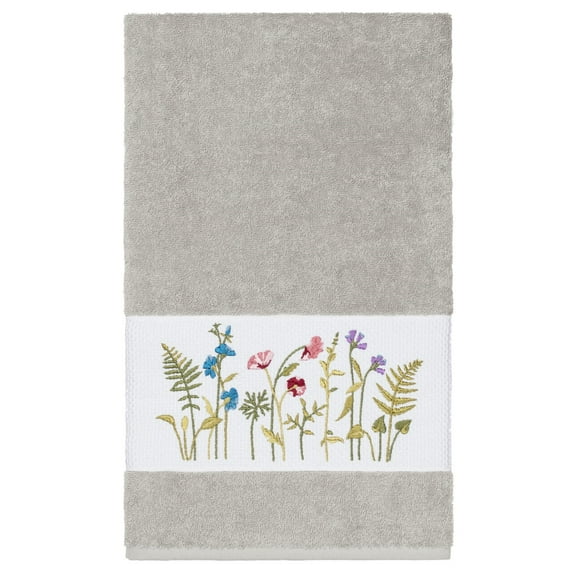 Linum Home Textiles Serenity Embellished Bath Towel Set Color: Light Gray Size: 2 PC SET
