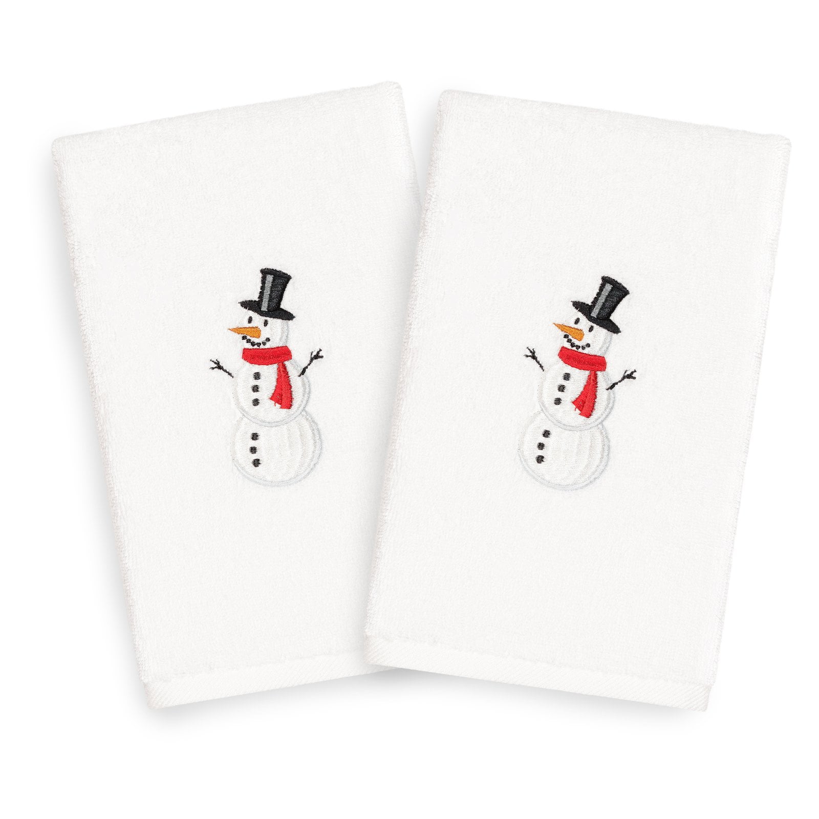 Linum Home Textiles Snowman Embroidered Turkish Cotton Hand Towels - Set of 2