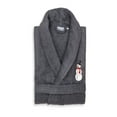 thumbnail image 1 of Linum Home Textiles Turkish Cotton Terry Embroidered Snowman Bathrobe Color: Gray Size: S/M, 1 of 11