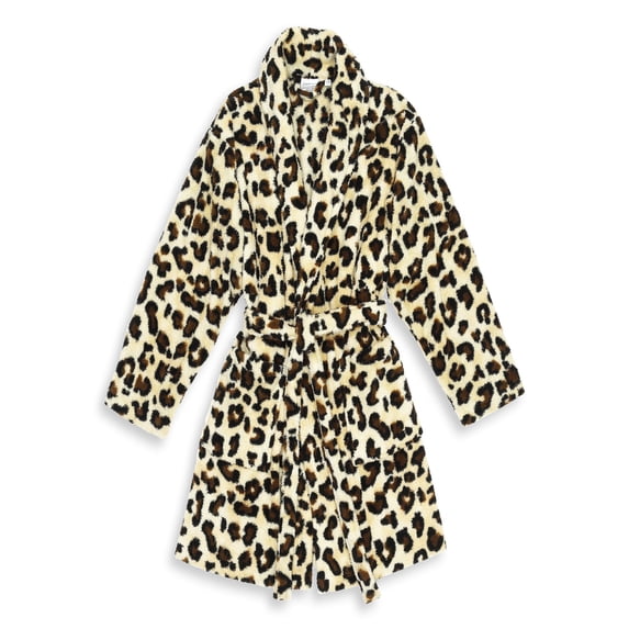 Linum Home Textiles Super Plush Leopard Print Bathrobe Color: Leopard Size: S/M