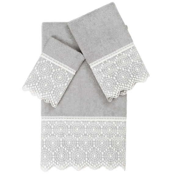 Linum Home Textiles Traditional/Contemporary Cotton Hand Towel, Gray