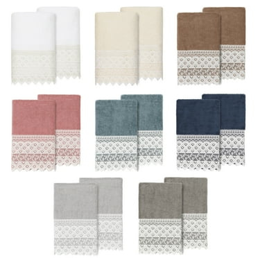 Linum Home Textiles Traditional/Contemporary Cotton Hand Towel Set, White