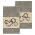 thumbnail image 1 of Linum Home Textiles Turkish Cotton Annabelle Embellished Hand Towel Set Color: Dark Gray Size: 4PC SET, 1 of 4