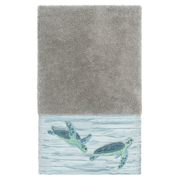 Linum Home Textiles Turkish Cotton Mia Embellished Hand Towel Set Color: Dark Gray Size: 4PC SET