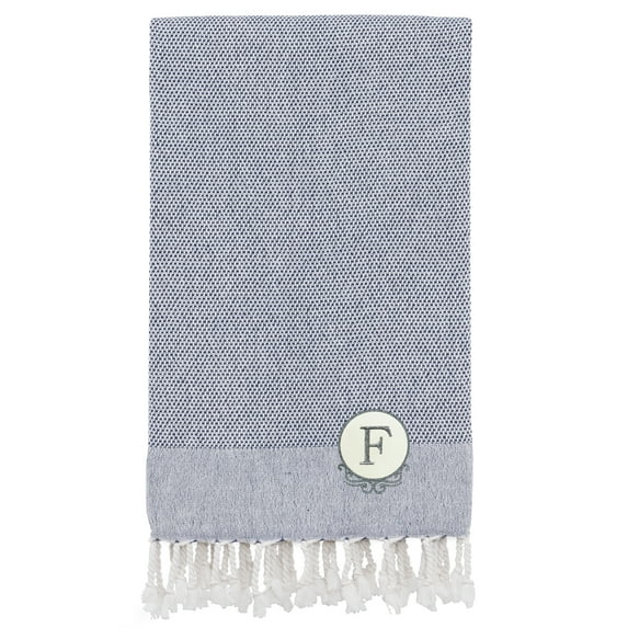 Linum Home Textiles Turkish Cotton Personalized Fun in Paradise Pestemal Beach Towel, 68 in x 35 in, Blue