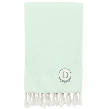 Linum Home Textiles Turkish Cotton Personalized Fun in Paradise Pestemal Beach Towel, 68 in x 35 in, Green