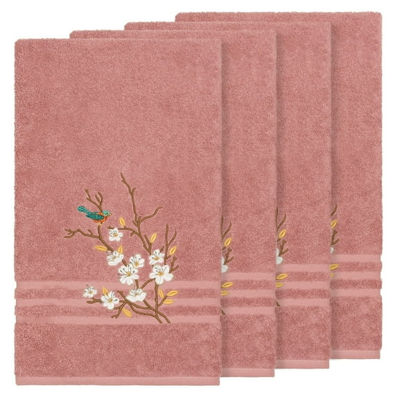 Linum Home Textiles Turkish Cotton Spring Time Embellished Bath Towel Set Color: Tea Rose Size: 2 PC SET