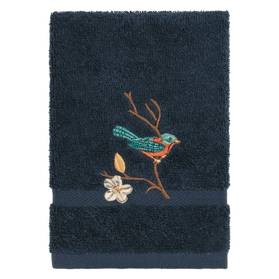 Linum Home Textiles Turkish Cotton Spring Time Embellished Washcloth Set Color: Blue Size: 2 PC SET