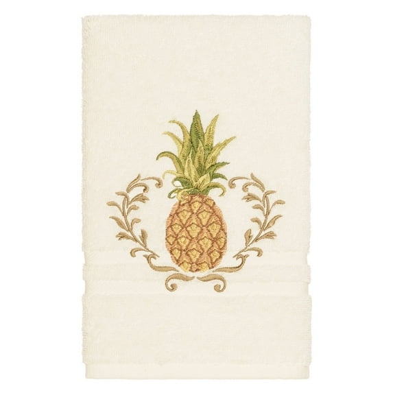 Linum Home Textiles Turkish Cotton Welcome Embellished Hand Towel Set Color: Cream Size: 2 PC SET