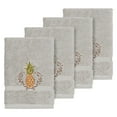 thumbnail image 1 of Linum Home Textiles Turkish Cotton Welcome Embellished Washcloth Set Color: Light Gray Size: 4PC SET, 1 of 5