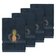 thumbnail image 1 of Linum Home Textiles Turkish Cotton Welcome Embellished Washcloth Set Color: Midnight Blue Size: 4PC SET, 1 of 5