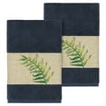 thumbnail image 1 of Linum Home Textiles Turkish Cotton Zoe Embellished Hand Towel Set Color: Midnight Blue Size: 2 PC SET, 1 of 2