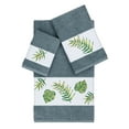 thumbnail image 1 of Authentic Hotel and Spa  Turkish Cotton Palm Fronds Embroidered Teal Blue 3-piece Towel Set, 1 of 5