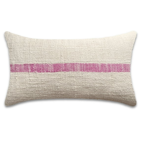 PILLOWPIA Linus Striped Cotton Pillow Cover, Orchid, 12''x 20'', Decorative Throw Pillow Case