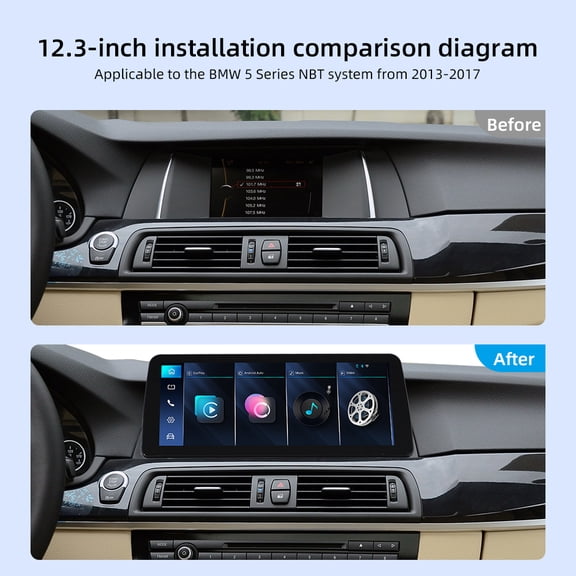 Linux 12.3 inch Touch Screen Dual System for BMW 5er F10/F11 2013-2017 NBT System Support CarPlay Android Auto Mirror Link Wifi Bluetooth Car Radio Multimedia Radio Receiver Retain Original Amplifer