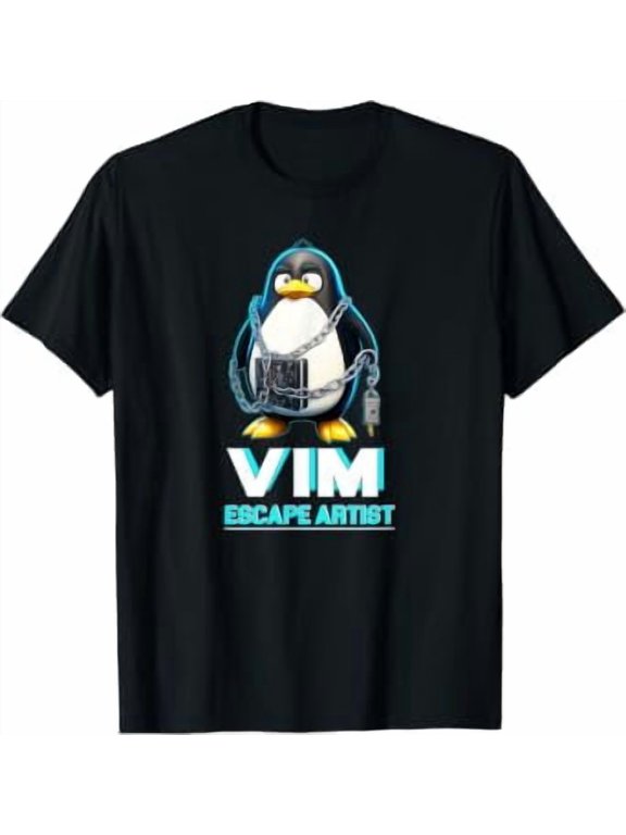Linux Admins VIM Artist Tux Penguin Classic Theme Everyday Message T-Shirt
