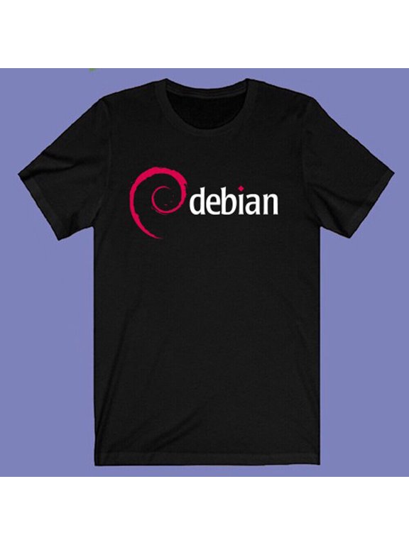 Linux Debian Men's Black T-shirt Size S-3XL