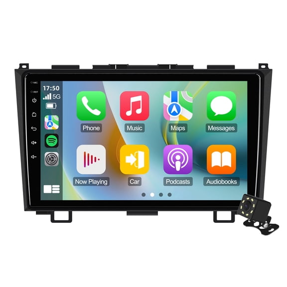 Linux Double Din Car Stereo for Honda CR-V 2007-2011 Car Radio with Carplay & Android Auto Support Backup Camera Navi FM BT