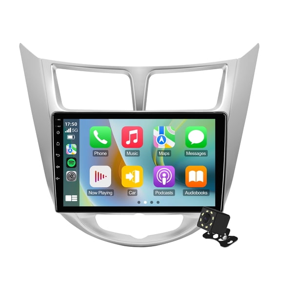 Linux Double Din Car Stereo for Hyundai Solaris 1 Accent 2010-2016 Car Radio with CarPlay & Android Auto Support Backup Camera Navi FM BT