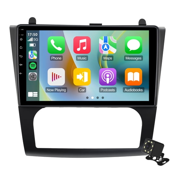 Linux Double Din Car Stereo for Nissan Altima Teana 2008-2012 with Auto A/C Car Radio with Carplay & Android Auto Support Backup Camera Navi FM BT