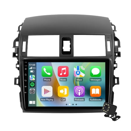 Linux Double Din Car Stereo for Toyota Corolla 2009-2013 Car Radio with Carplay & Android Auto Support Backup Camera Navi FM BT