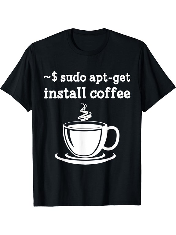 Linux Sudo Apt-Get Install Coffee T-Shirt