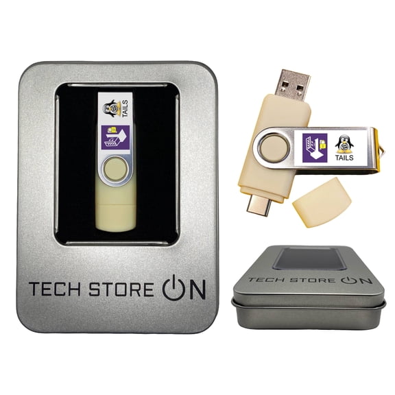 Linux Tails - Persistence Available - Bootable USB (32 GB) – Encrypted Storage & Anonymous Internet Access + Gift Packaging Box