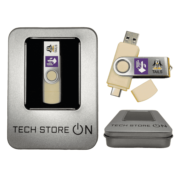 Linux Tails Bootable USB – Privacy-Focused Operating System for Anonymous Internet Access + Gift Packaging Box