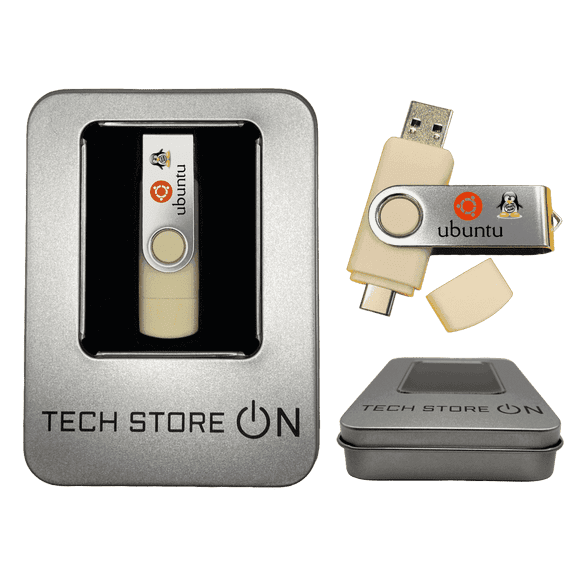 Ubuntu Bootable USB – Run Live or Install Linux Desktop & Server + Gift Packaging Box