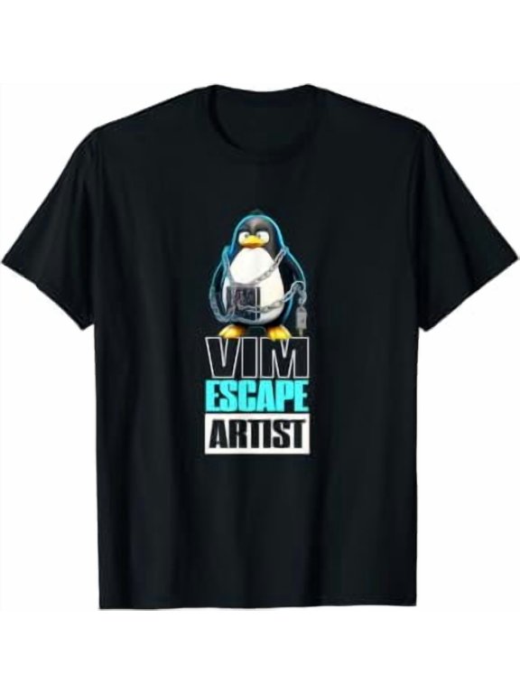 Linux VIM Artist Tux The Penguin Classic Theme Everyday Message T-Shirt