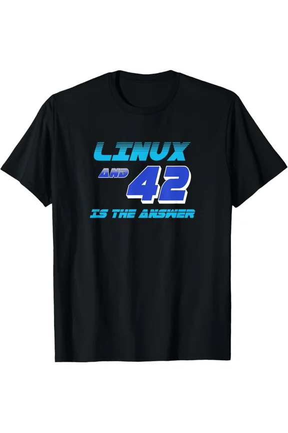 Linux and 42 Is the Answer Funny Computer Geek Humor Unisex T-Shirt up to size 5XL