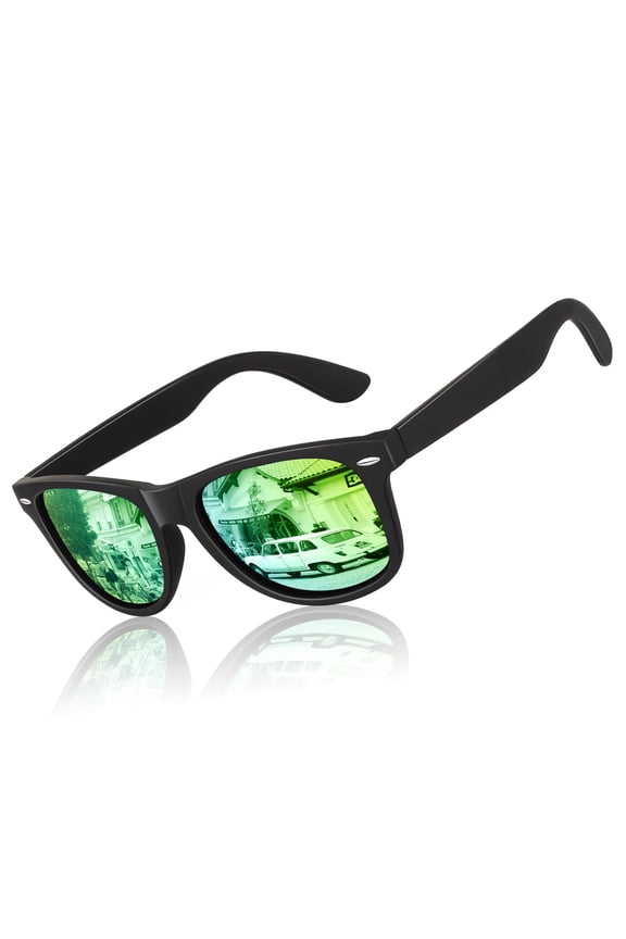 Unisex Polarized Sunglass, Plastic Black/Gold