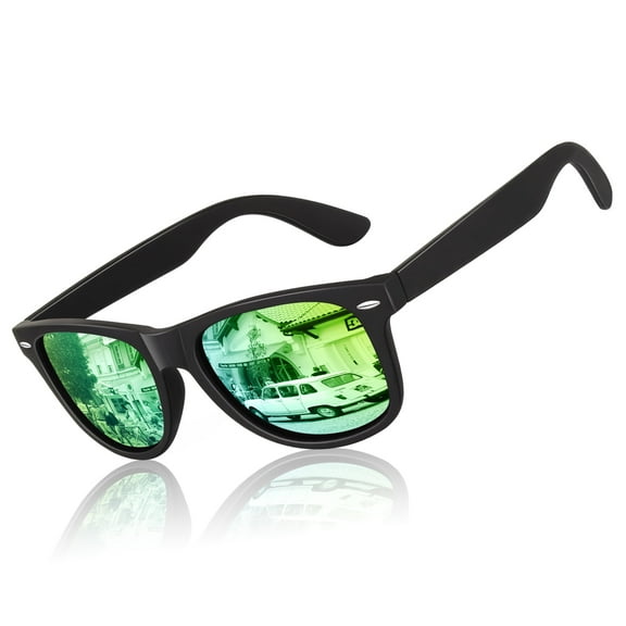 Linvo Unisex Polarized Sunglass, Plastic Black/Gold