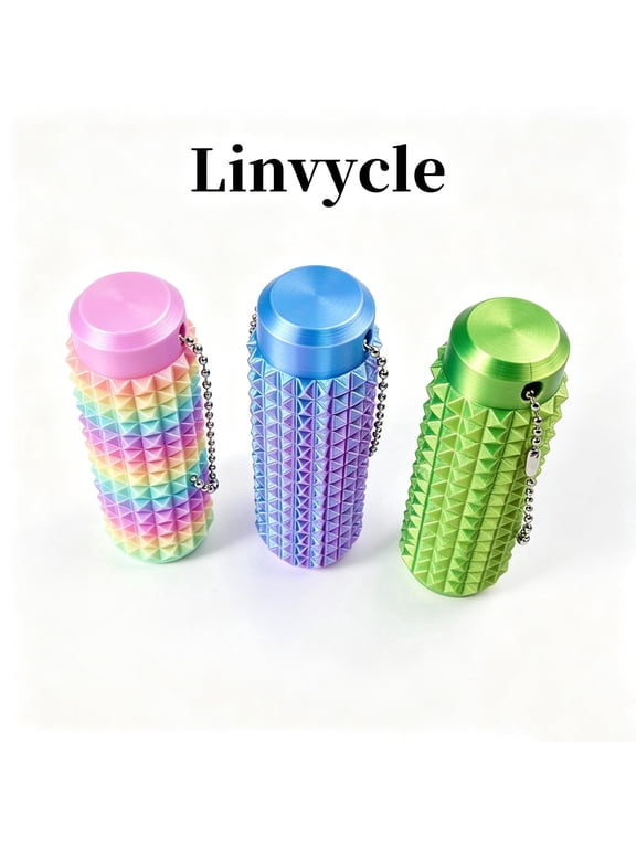 3 Pack Spiky Sensory Fidget Roller, Portable Anxiety Relief Handheld Textured Fidget Toy with Keychain, for Stress Focus, Multicolor
